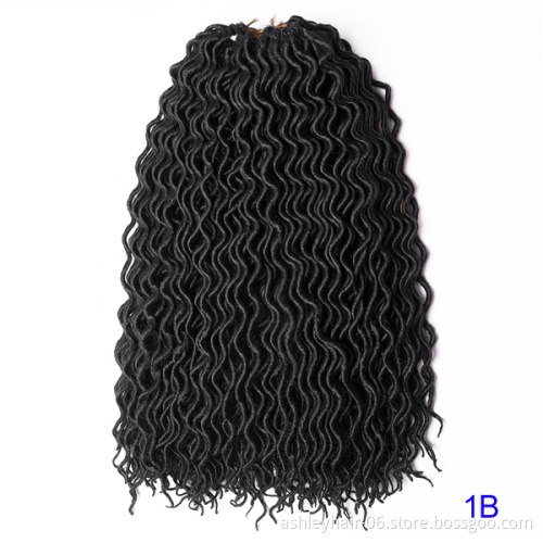 18 Inch 100% Synthetic Hair Extensions Goddess Wavy Curly Faux Crochet Locs
